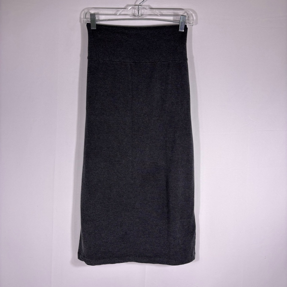 Eileen Fisher Charcoal Stretchy Long Pencil Skirt Size Large